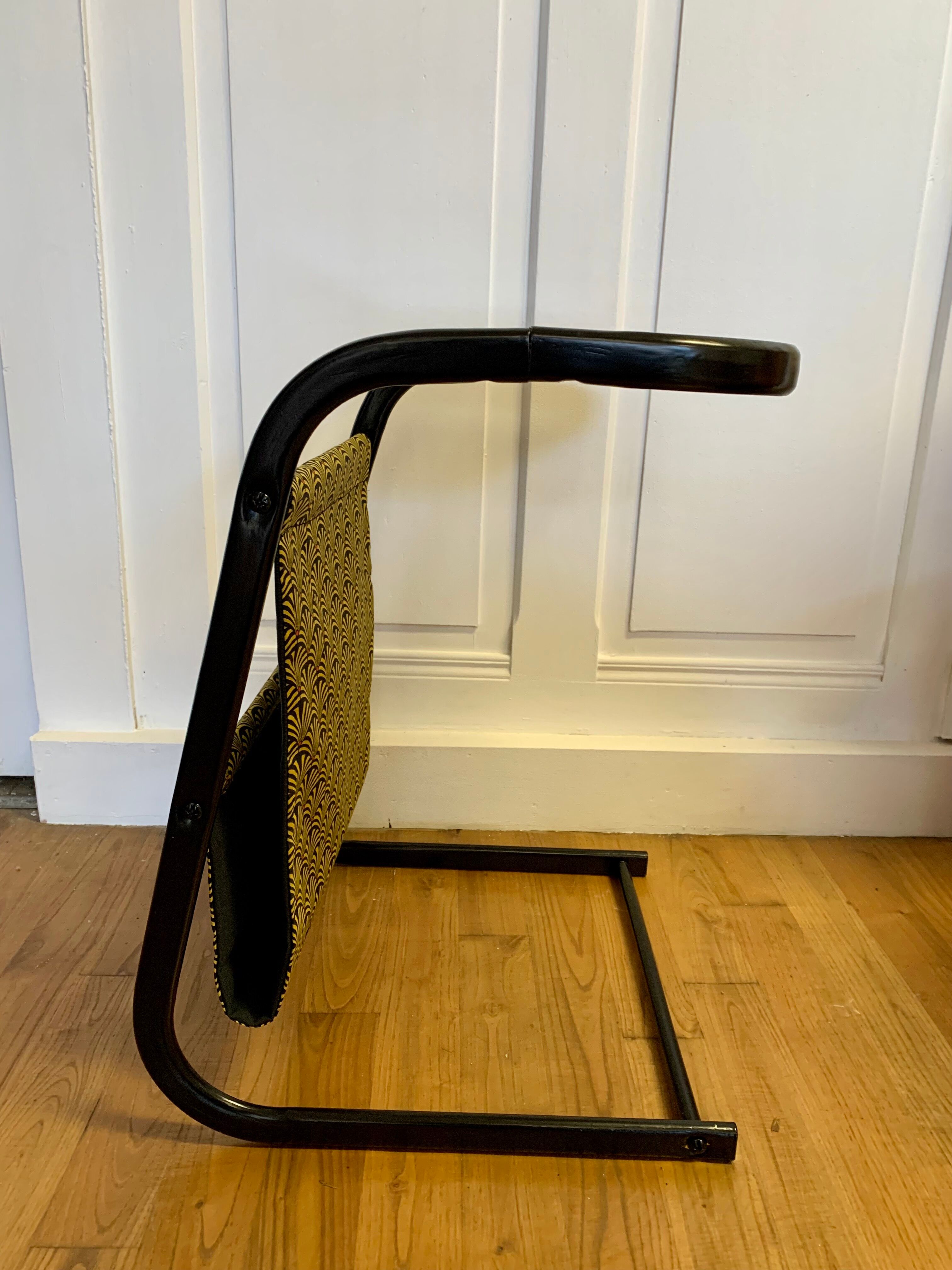 Piece of sofa smoked glass and fabric 70s