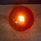 Venini Balloton table lamp red Murano glass