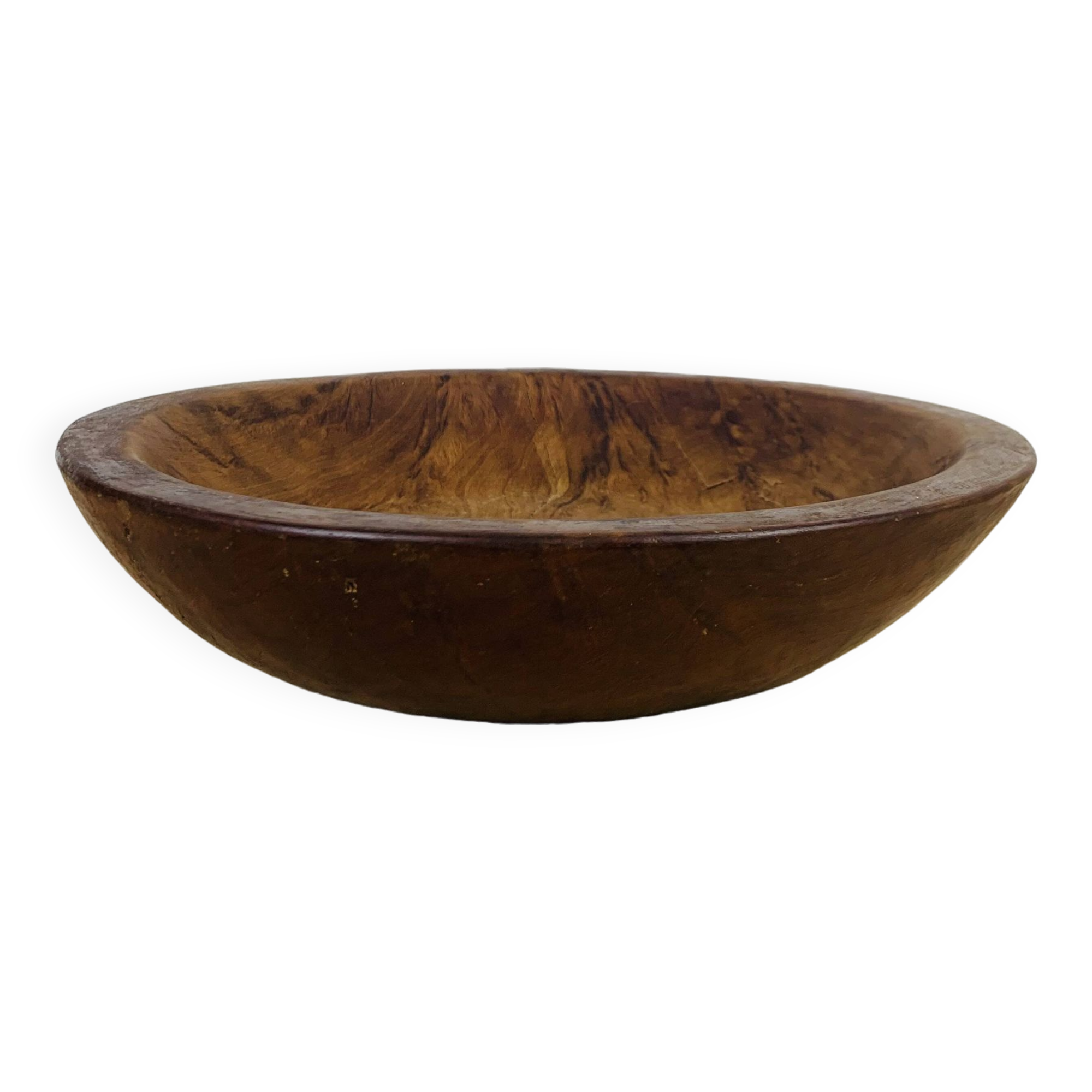 Empty fruit bowl pocket olive wood