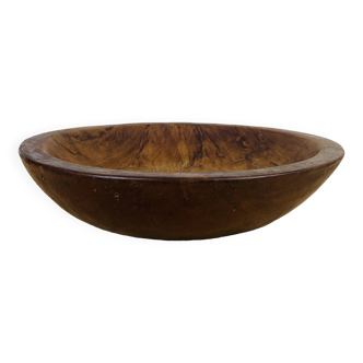 Empty fruit bowl pocket olive wood