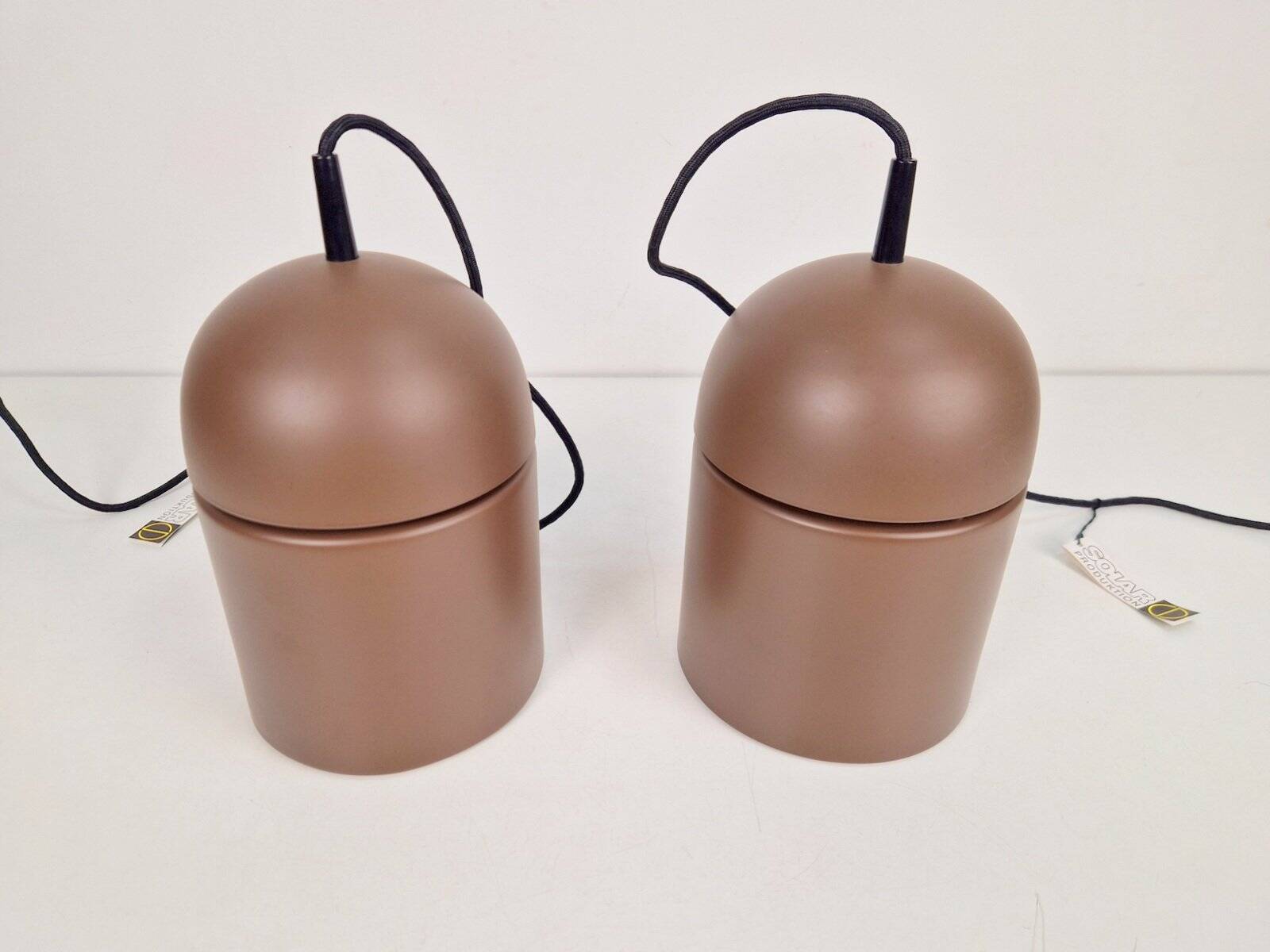 Vintage Uni Pendant Lamps by Vagn Dyring for Nordisk Solar, 1970s, Set of 2