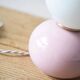 Ceramic lamp in pink and opaline