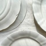 12 Vintage Terre de Fer White Plates + Small Gold White Porcelain Plates LIMOGES