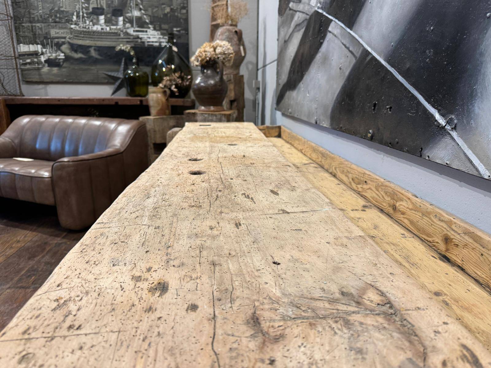 Raw wood workbench
