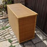 Rattan chest of drawers by Dal Vera Italy 1970