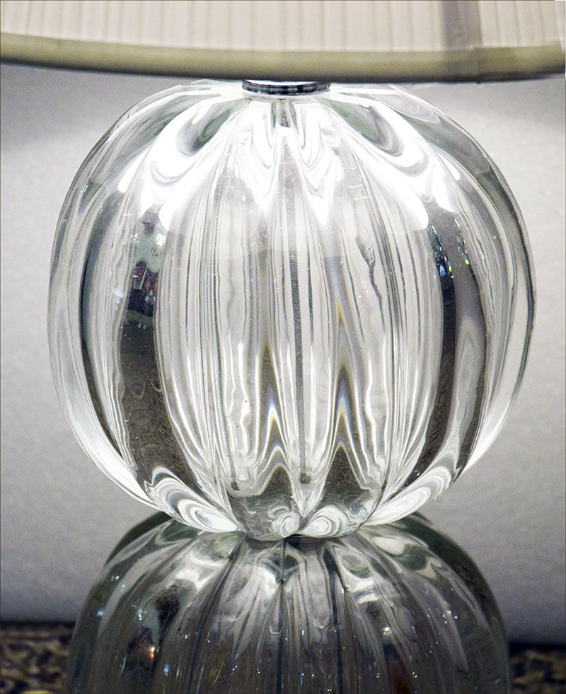 Lampe de table en verre soufflé de Murano, années 1970