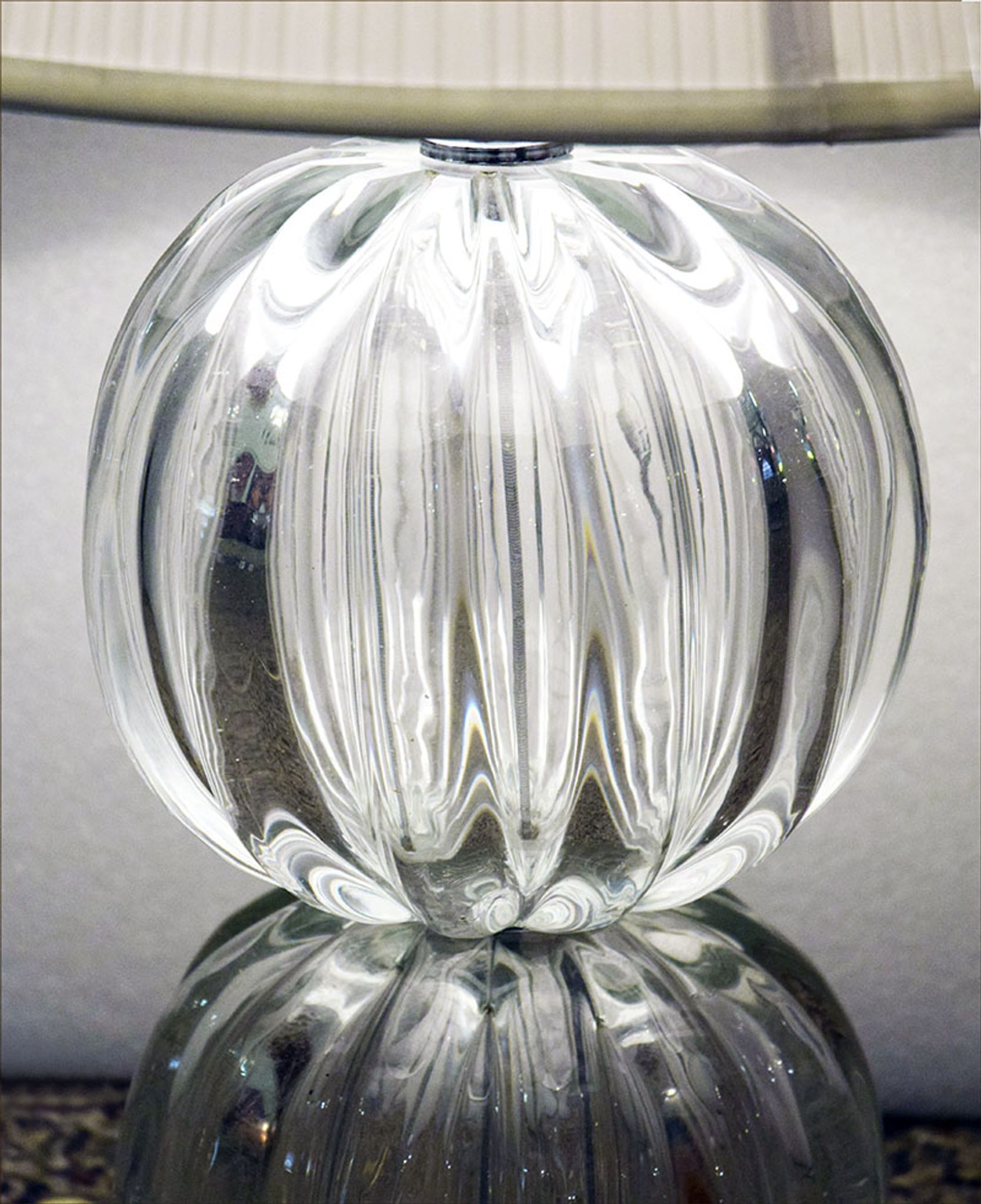Lampe de table en verre soufflé de Murano, années 1970