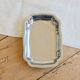Vintage rectangular butter dish in shiny metal - Scalloped shape