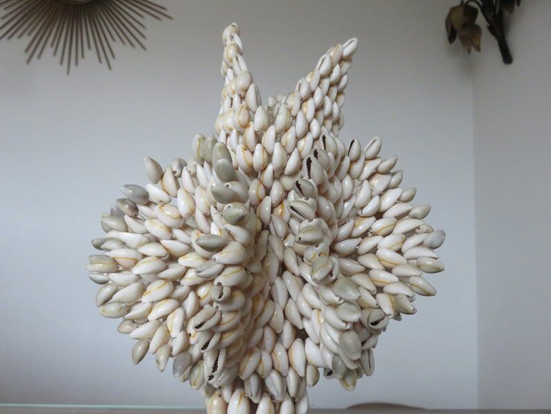 Vase en coquillages années 70