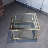 Vintage coffee table 1960s/1970s chrome and gold - Lancel house