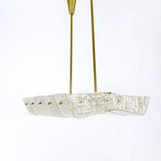 J.T. Kalmar enormous brass and textured glass chandelier, Austria, 1950s