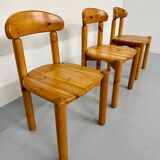 Set of 6 solid pine chairs, Scandinavian design, Reiner Daumiller