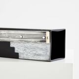 Art Deco vase in black and white opaline glass Anatole Riecke 1939