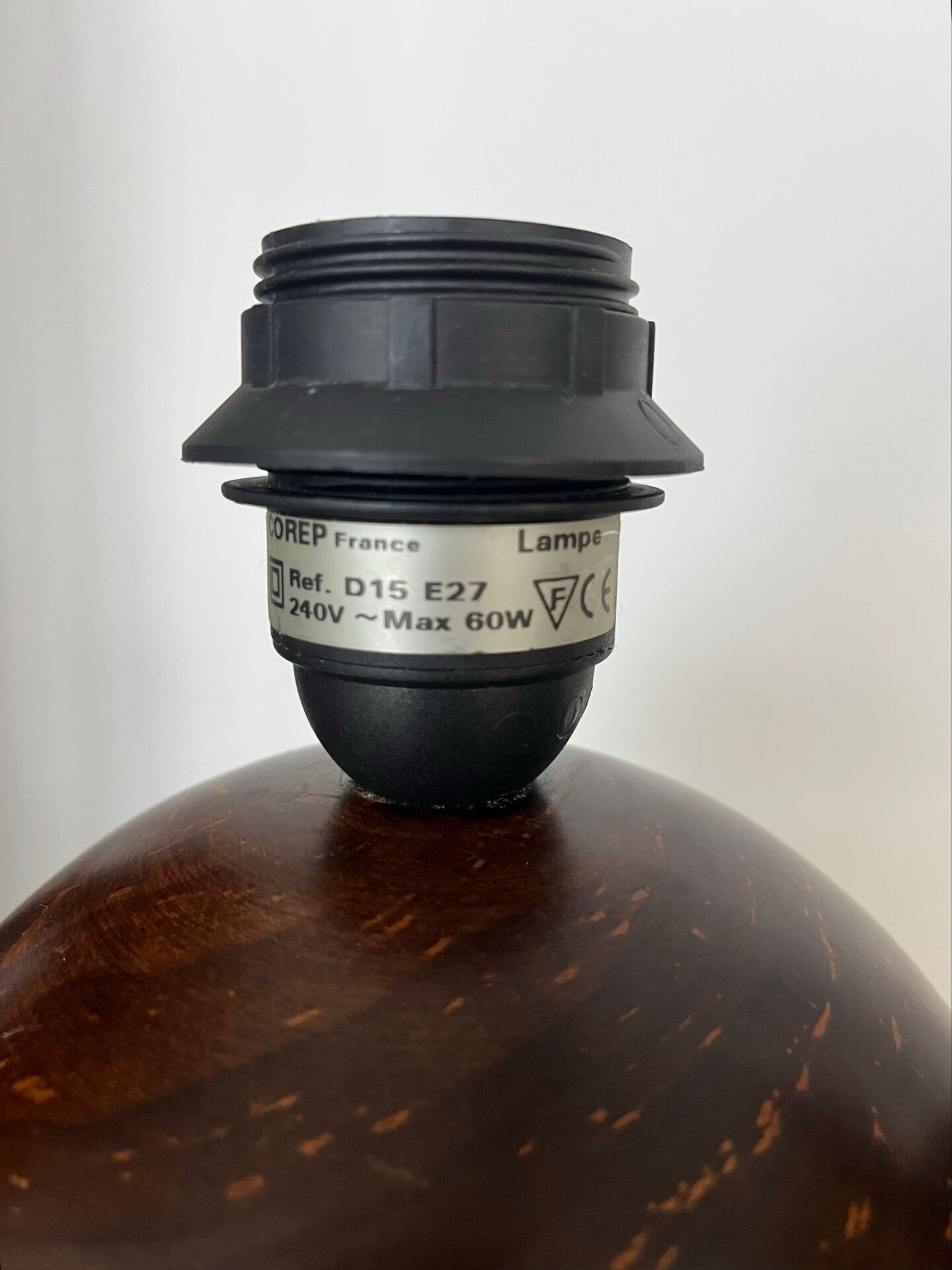 Pair of wooden ball lamp feet