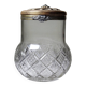 Ancien pot à biscuits style cristal taillé et métal