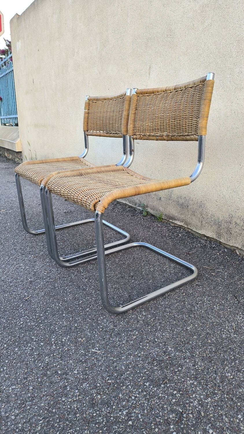 Pair cesca b32 chair design Marcel Breuer