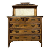 In the Spirit of the Nancy School: Art Nouveau chest of drawers in oak