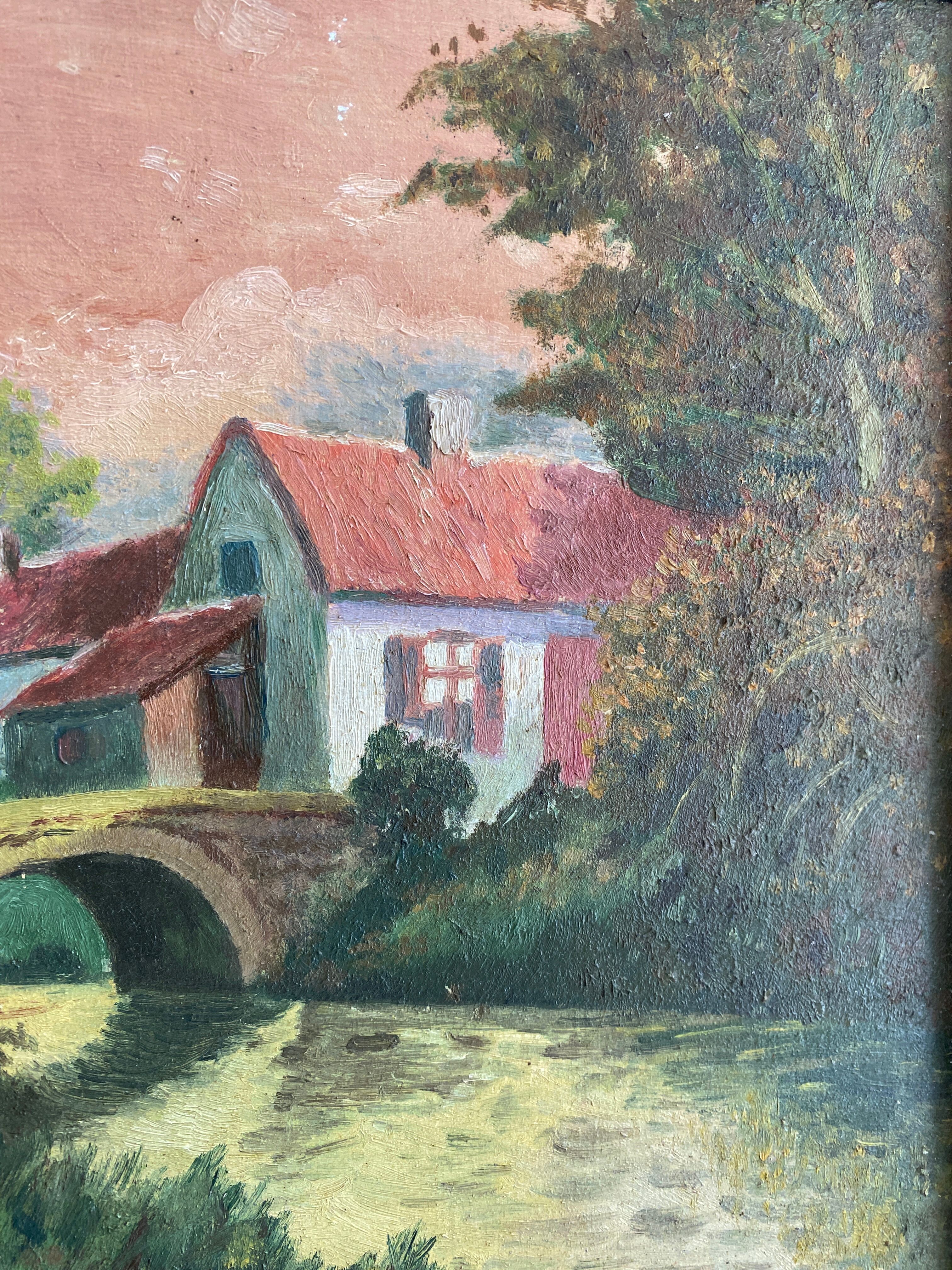 Tableau paysage coucher de soleil