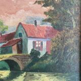 Tableau paysage coucher de soleil