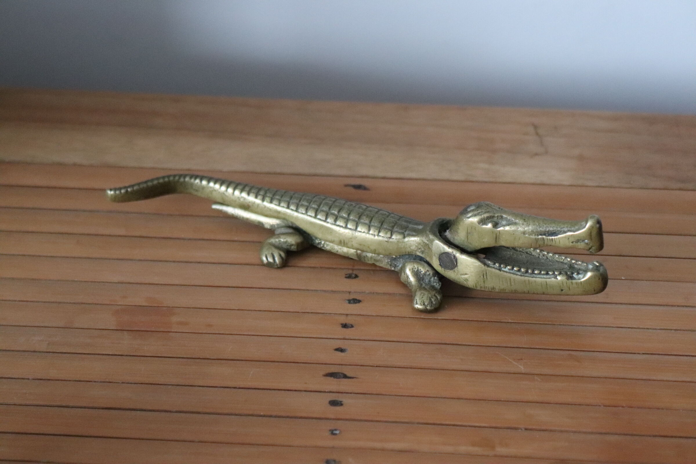 Crocodile brass nutcracker