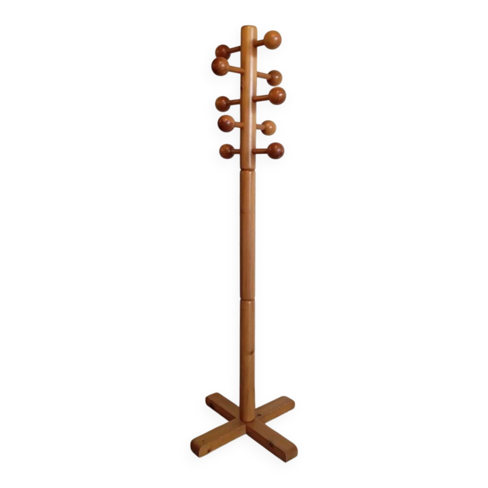 70s pine coat rack DLG Les Arcs