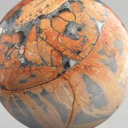 Stunning red Maligano jasper spheres on bases — Decorative mineral duo