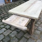 Lightened rustic stripped oak table