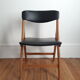 Set of 2 folding chairs in wood and skai