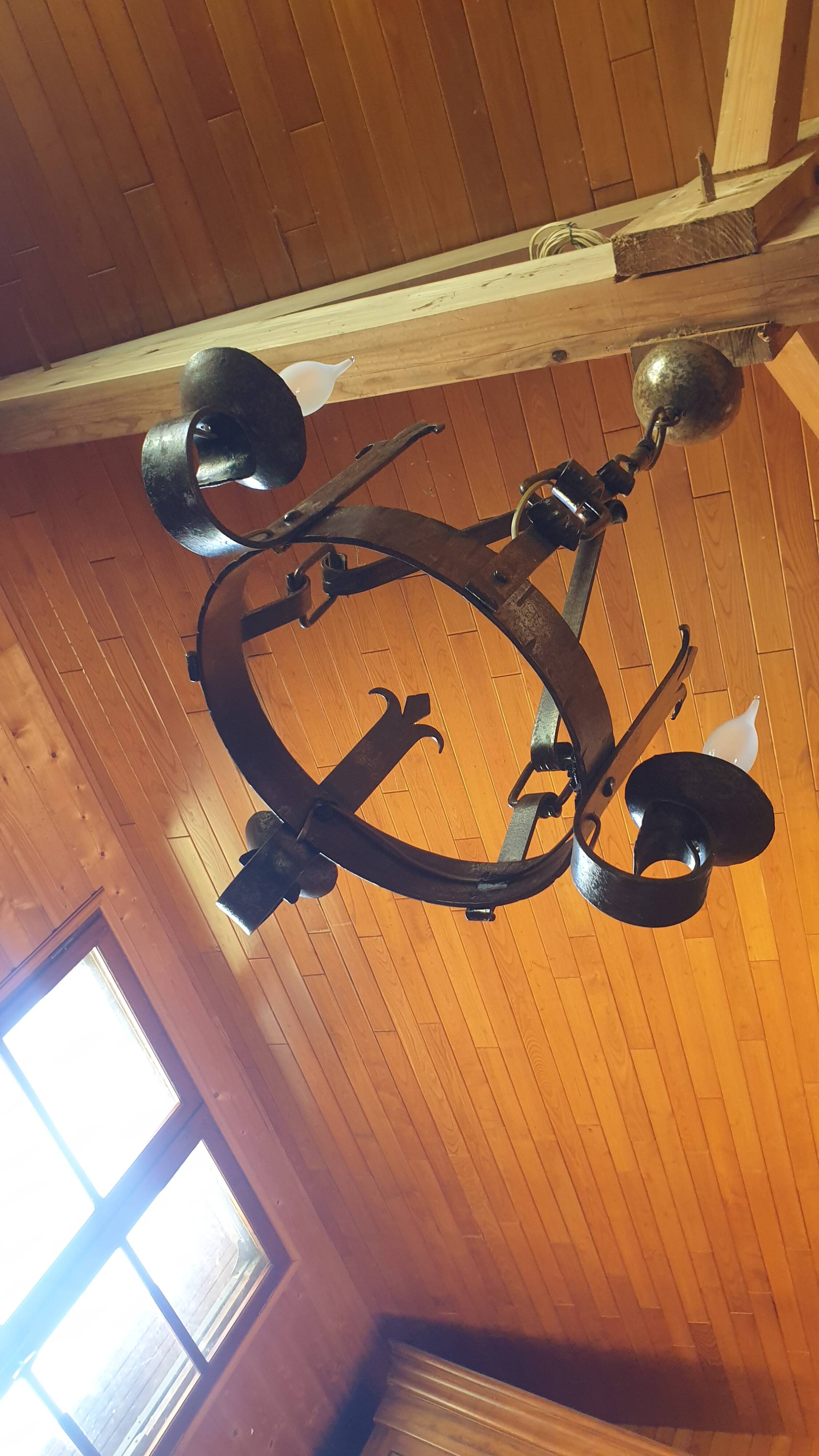 chandelier - wrought iron ceiling light - medieval style