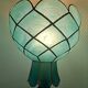Lampe en céramique et nacre bleue vintage