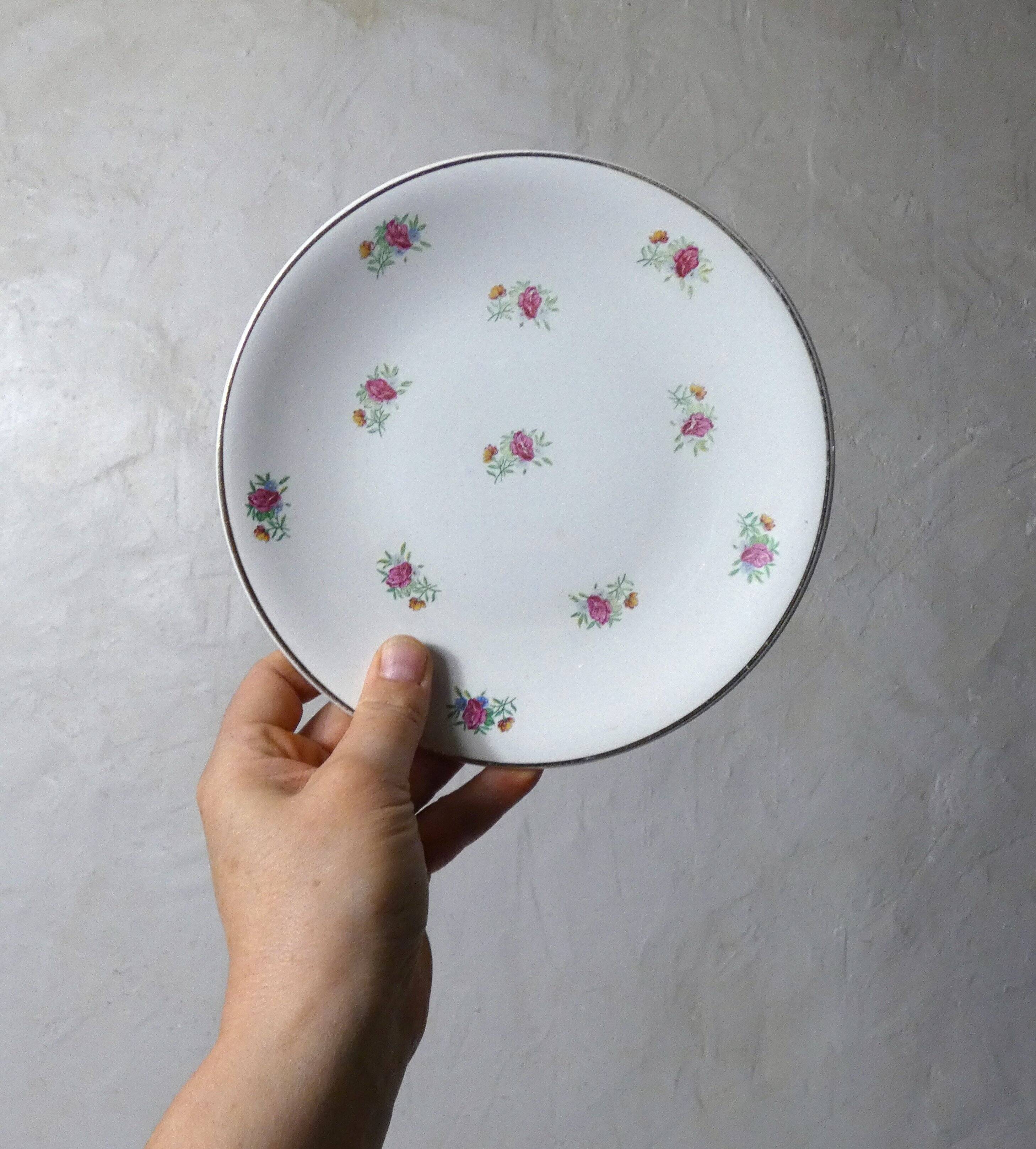 antique dessert service Lunéville 8 plates + 1 cake dish