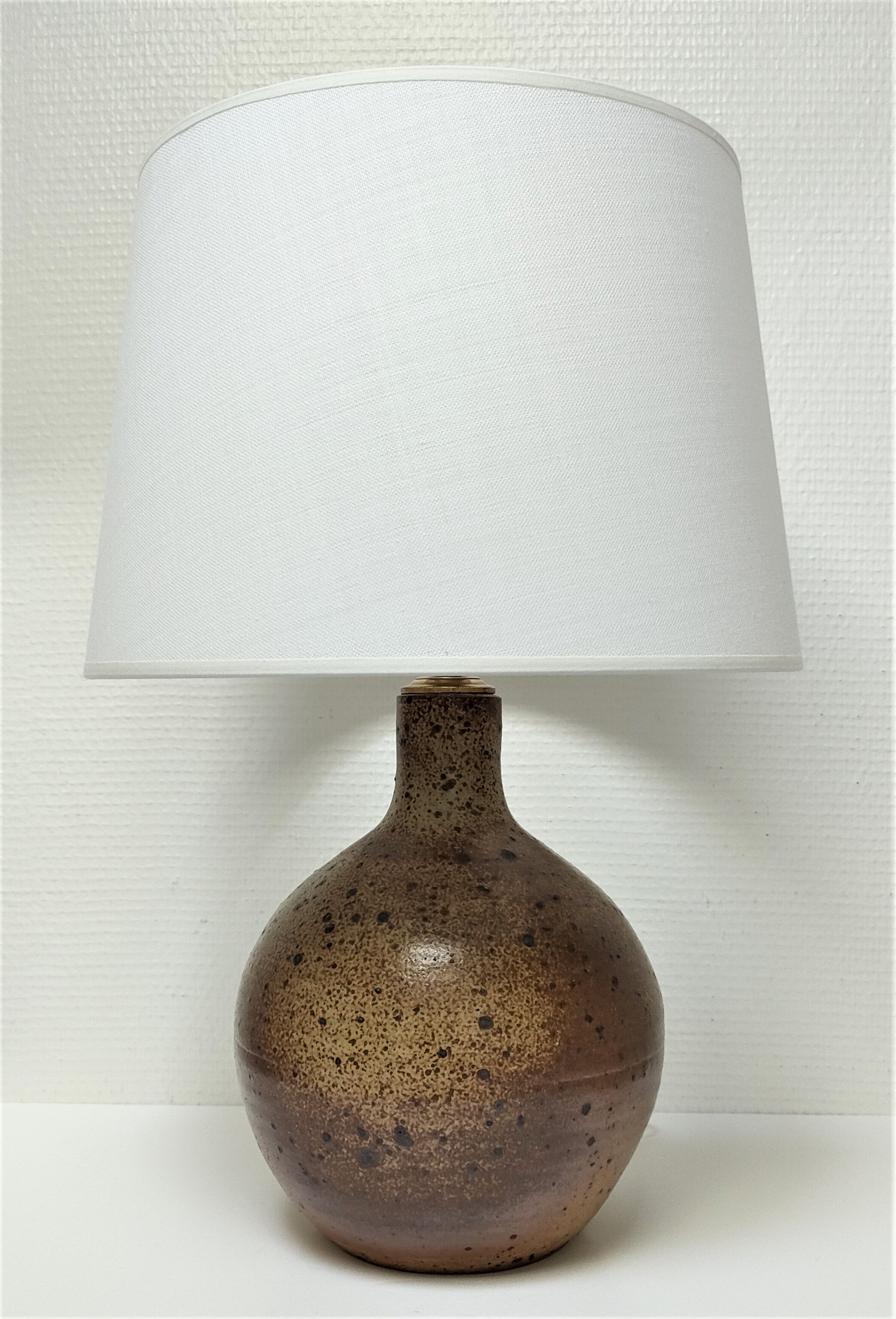 Lamp foot sandstone pyrity vintage height 31 cm