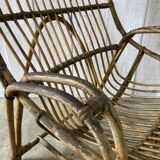 Fauteuil rotin vintage