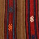 Turkish Striped Red Brown Vintage Kilim Rug, 154x246Cm