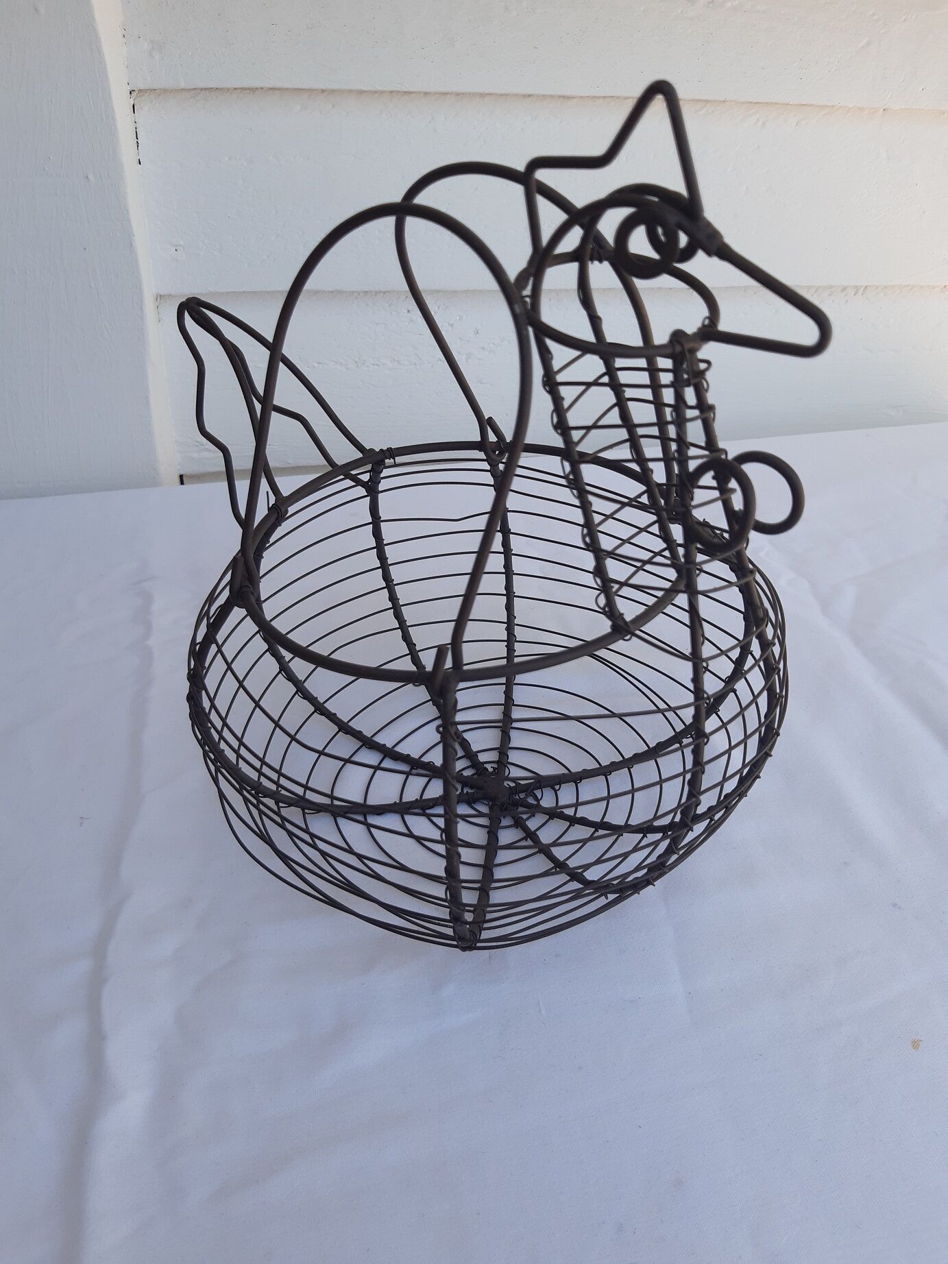Old metal egg basket