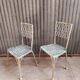 2 vintage bistro chairs in aluminium metal