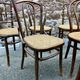 Set of 6 Thonet Fischel restaurant bistro chairs mismatch curved wood