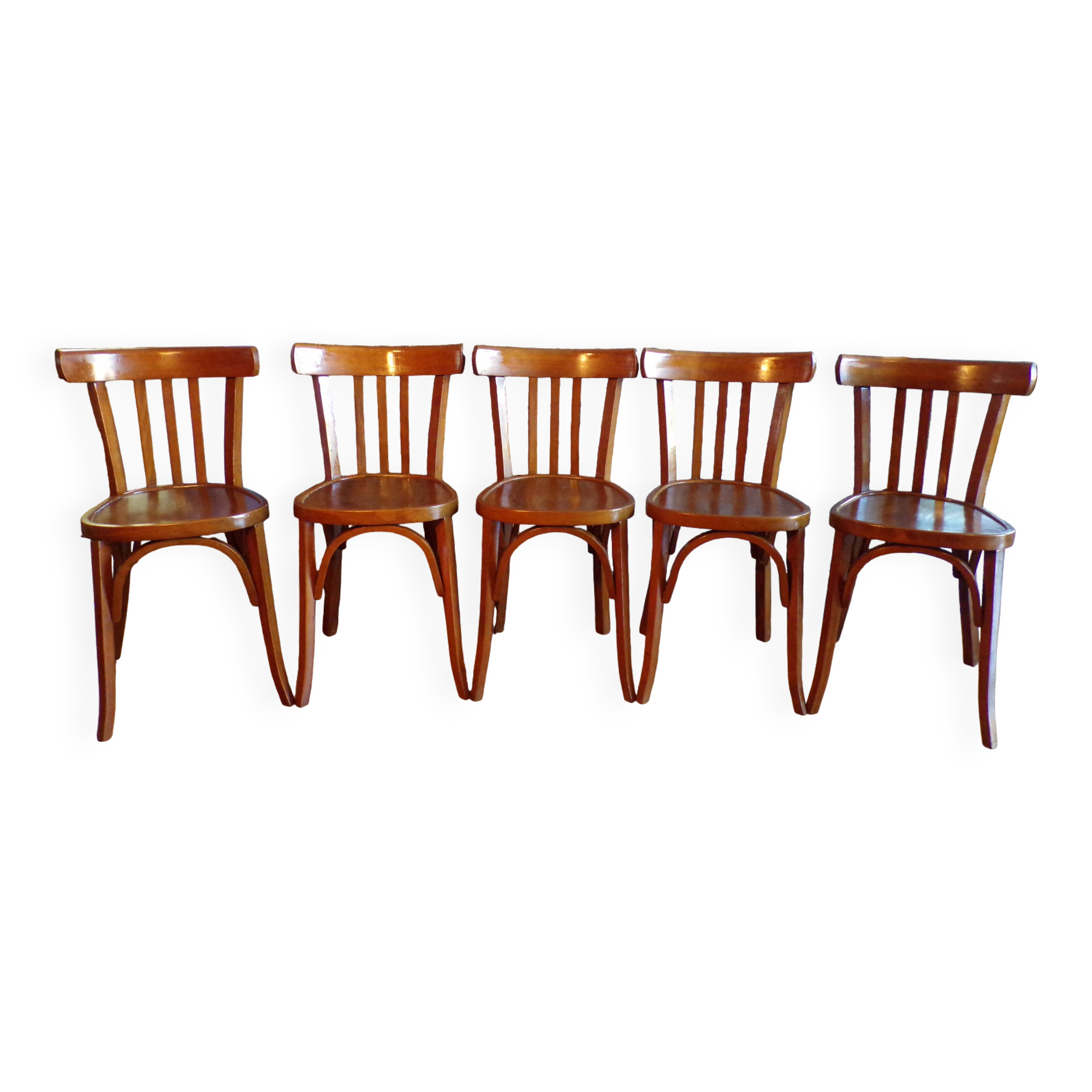 Set of 5 Gignez bistro chairs