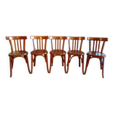 Set of 5 Gignez bistro chairs