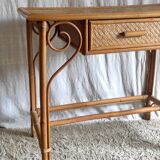 Vintage rattan desk - mid-20th century