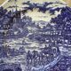 Old blue country scene plate