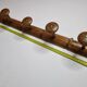 Wooden wall coat rack turned in imitation of bamboo, 6 hooks, 84 cm