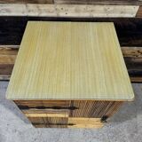 Small side buffet in rattan - Attributed to Audoux-Minet