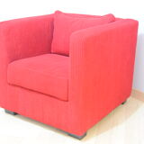 Fauteuil club forme cube vintage années 80