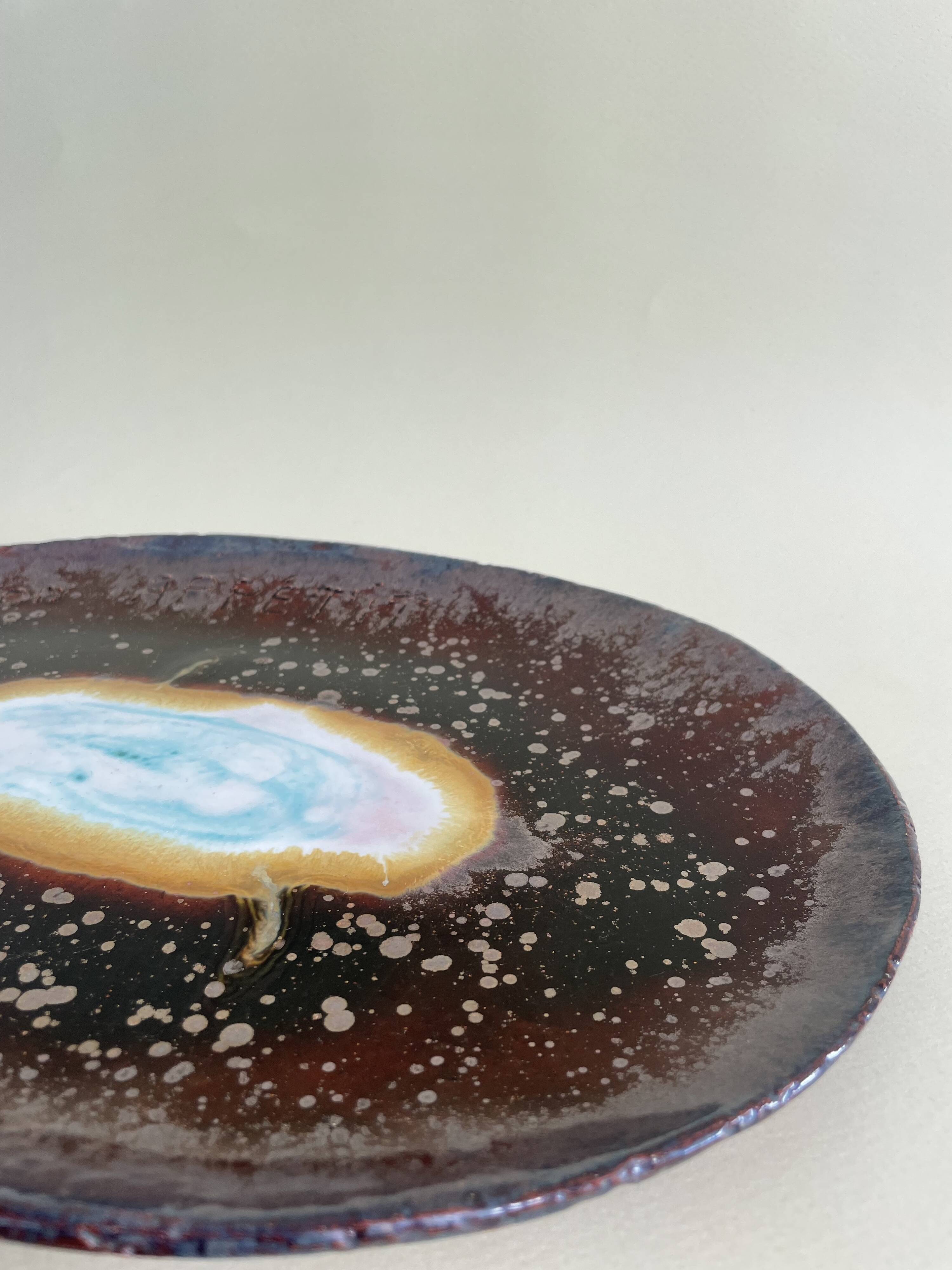 "Bon Appétit" Volcano Glazed Ceramic Dish