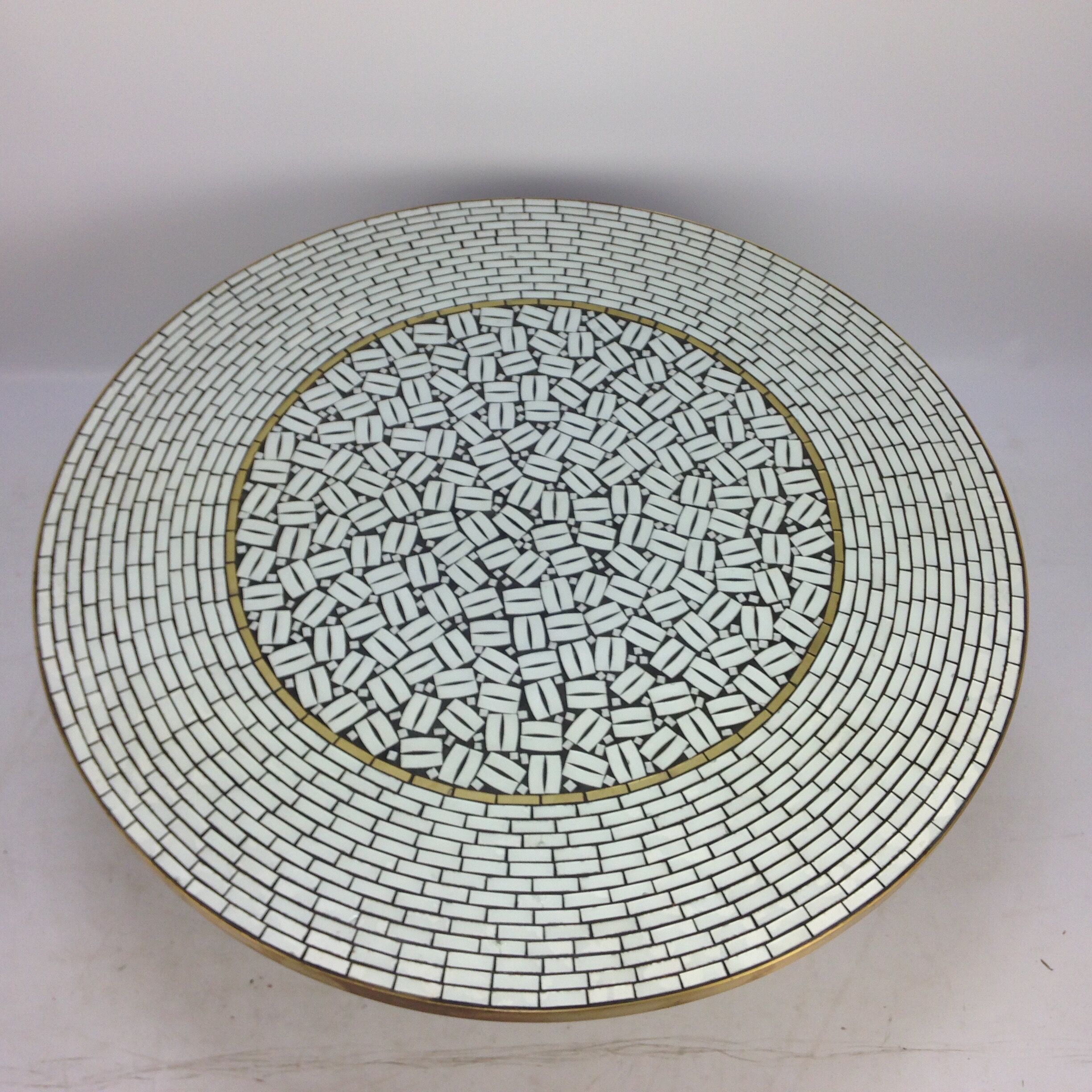 Large Round Mosaic Coffee Table by Berthold Muller, 1950s