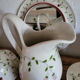 Set of 4 vintage earthenware pieces for bathroom