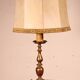 17th Century Bronze Candle Holder Mounted as a Lamp with Its Parchment Shade