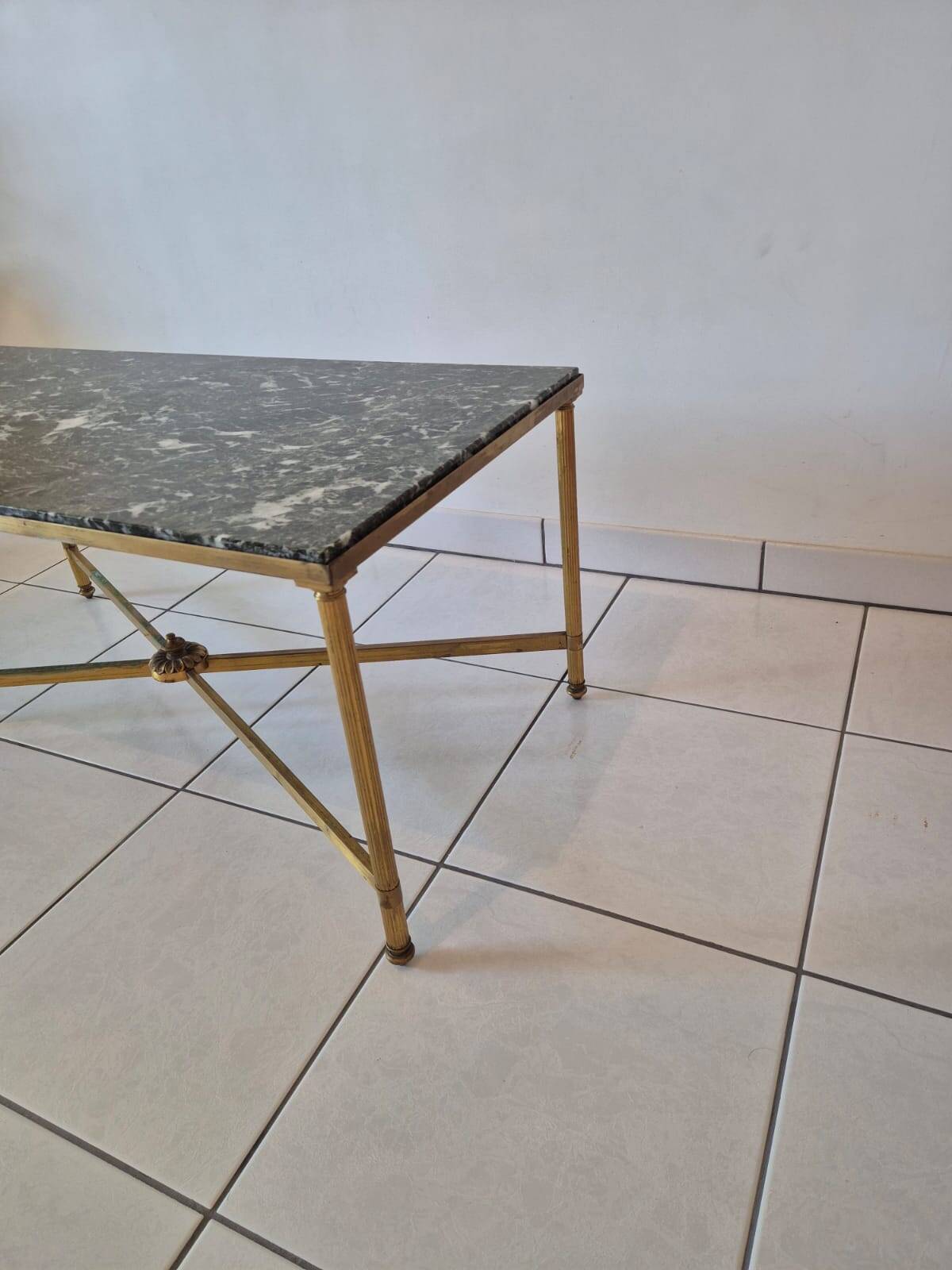 Marble and brass coffee table