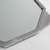 French Art Deco geometric octagonal Chrome and Mirrored Plateau, circa 1930